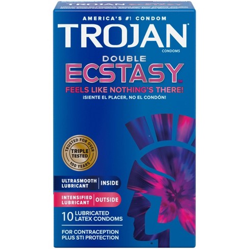 Trojan Double Ecstasy Lubricated Condoms - 10ct - image 1 of 2