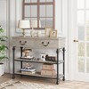 Console Table with 2 Drawers – Narrow Entryway Table with Storage Shelves, Small Foyer & Hallway Sofa Table for Living Room - 3 of 4