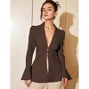 Women's Slimming Waist - Defined Blazer with Trendy Design - 3 of 4