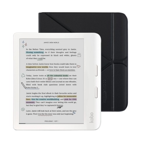 Kobo Libra Colour White Ereader With Black Sleepcover Bundle : Target