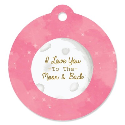 Big Dot of Happiness Pink Twinkle Twinkle Little Star - Baby Shower or Birthday Party Favor Gift Tags (Set of 20)