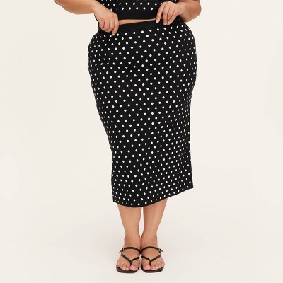 Women's Mini Polka Dot Sweater Midi Skirt - kate spade new york x Target Black/White