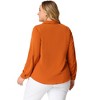 Agnes Orinda Women's Plus Size Long Sleeve Elegant Tie Chiffon Formal Office Blouses - 4 of 4