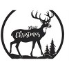 Merry Christmas Deer Plaque Iron 16 Inch Round Wall Decor by Melrose - 3 of 3