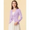 INSPIRE CHIC Women's Tie Front Long Sleeve Crop Ruffle Knit Cardigan Sweaters - 3 of 4