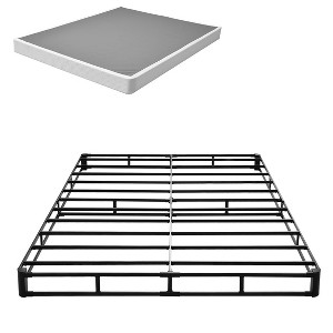 VEVOR Box Spring, Queen Size Bed Frame with Washable Fabric Cloth, Heavy Duty Metal Frame for Queen Bed, 5 in Mattress Foundation, Black - 1 of 4