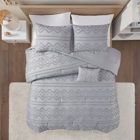 Jemma Solid Clipped Jacquard Comforter Set Target