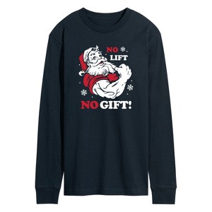 Men's - Instant Message - Santa No Lift No Gift Christmas Long Sleeve Graphic T-Shirt - 1 of 4