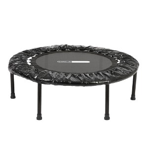 HolaHatha 36 Inch Portable Foldable Mini Trampoline Fitness Rebounder with 5 Level Adjustable Handle, Supports up to 330 Pounds, Black - 1 of 4
