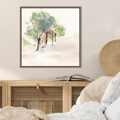 Sylvie Beaded Bronze Framed Abstract Canvas Art Print