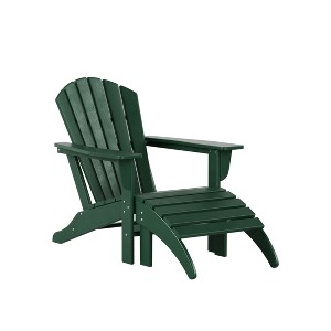 WestinTrends Dylan HDPE Outdoor Patio Adirondack Chair with Ottoman (2-Piece Set) - 1 of 4
