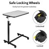 Syemin Desks Adjustable Overbed Bedside Table Overbed Bedside Table with Wheels Hospital Tray Table Adjustable with Wheel,  Grey, 23.6"*15.7"*28.3" - 4 of 4