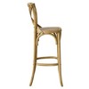 Modway Gear Bar Stool - X-Brace Back Elm Wood and Rattan Seat Industrial Bar Stool with Foot Pins and Rustic Finish - 4 of 4