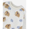 Deux par Deux Boy Long Sleeve Crew Neck Fleece Sweatshirt Beige Mammoth Print - 4 of 4