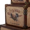 Vintage Motif Wood and Faux Leather Trunk Brown - Olivia & May: Set of 3, No Assembly Required - 3 of 4