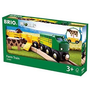 BRIO World Farm Train, 5 Piece Wooden Toy Train Set for Kids Age 3 and Up - 1 of 4