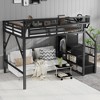 Full Size Loft Bed with Stairs and Storage Shelves - 3 of 4