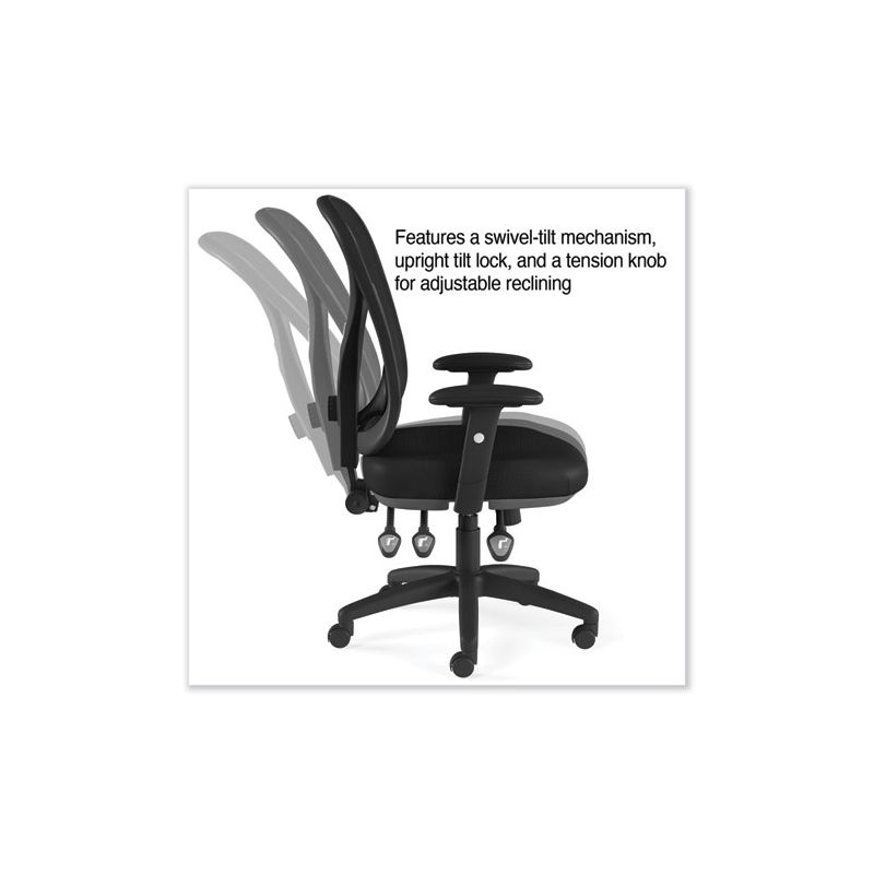 Alera Alera Aeson Series Multifunction Task Chair, Supports Up to 275 lb, 15" to 18.82" Seat Height, Black Seat/Back, Black Base, 5 of 8
