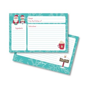 Paper Frenzy North Pole Santa and Mrs. Claus Christmas Holiday 4 x 6 Recipe Cards - 25 Pack - 1 of 2