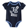 MLB Tampa Bay Rays Infant Girls' 3pk White Bodysuit - 4 of 4