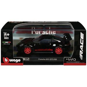 Porsche 911 GT3 RS Black with Red Stripes and Wheels "Race" Series - 1 of 3