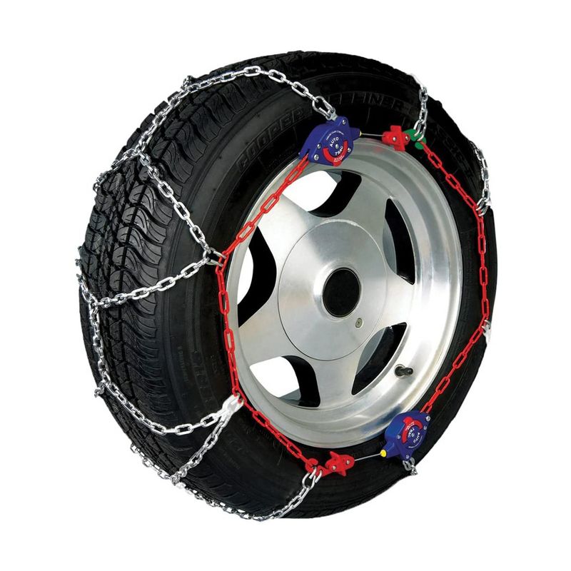 Peerless 0155305 Auto-Trac Passenger Tire Snow Chains with Self Tightening Ratchet System and Diamond Pattern Cross Chain, Set of 2, 1 of 6