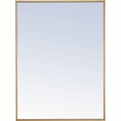 Elegant Lighting Metal frame Rectangle Mirror 24 inch Brass finish