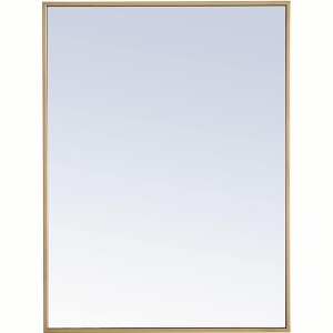 Elegant Lighting Metal frame Rectangle Mirror 24 inch Brass finish - 1 of 4