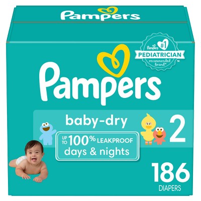 Image of Pampers Baby Dry Diapers Enormous Pack - Size 2 - 186ct