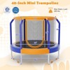 Infans 48" Mini Trampoline with Enclosure Heavy-duty Metal Frame U-shaped Legs Orange - 2 of 4