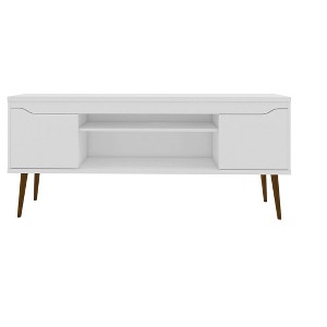 Sapphtopaz 63" Modern TV Stand for TVs Up to 60" with Open Shelf & Cabinet Console Table with Splayed Wood Legs TV Stand for Living Room - 1 of 4