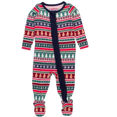 RuffleButts SoftSnooze Baby Girls Ruffle One Piece Footie Pajama