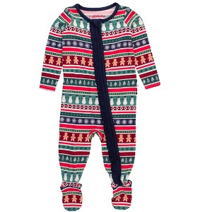 RuffleButts SoftSnooze Baby Girls Ruffle One Piece Footie Pajama - 1 of 4