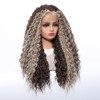 Jessie's Wig 22 Inch Curly 13*3.5 Synthetic Lace Wigs Brown Skunk Stripe With Blonde 1 Pc/Pack - 4 of 4