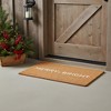 HomeRoots 24" X 36" Brown And White Christmas Merry and Bright Outdoor Coir Door Mat - 2 of 4