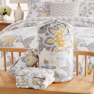Full White Cotton Reversible Duvet with Floral Design