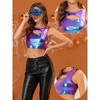 INSPIRE CHIC Women's Metallic Sleeveless Cut Out Party Holographic Crop Tank Tops - 2 of 4