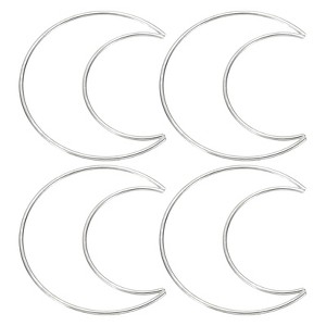 Unique Bargains Metal Decoration Wreath DIY Craft Durable Moon Dream Catcher Rings 4 Pcs - 1 of 4