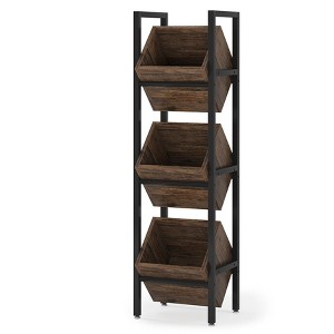 Tribesigns 3 Tier Wooden Freestanding Floor Bottle Rack, Wobble-Free Liquor Storage Stand, Liquor Bottle Organizer for Kitchen, Cellar - 1 of 4
