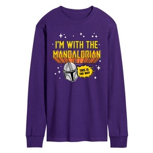 Men's - Star Wars - The Mandalorian Im With Mando Long Sleeve Graphic T-Shirt - 1 of 2