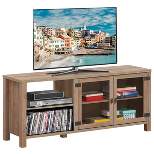 TV Stand Entertainment Center for TV's up to 65''w/ 2 Metal Mesh Doors Natural