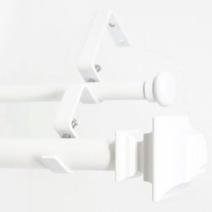 Urbanest Pila Flat Button 1-inch 5-8 inch Double Drapery Curtain Window Rod Set - 1 of 4