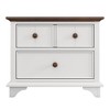LIVAREEmlen Wooden Captain 2-Drawer Nightstand Kids End Side Table for Bedroom, Living Room, Kids' Room, White+Walnut - 4 of 4
