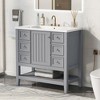 Whisen 36" Bathroom Storage Cabinet Bathroom Vanity with Ceramic Sink, One Cabinet and 3 Drawers - 2 of 4