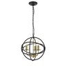 Elegant Lighting Octavia 3 light Brass and Dark Brown Pendant - 3 of 4