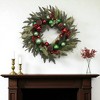 HomeRoots 29" Green Red And Brown Artificial Pine Pinecone And Ornaments Christmas Wreath - 2 of 4