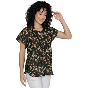 HAPPY BAY Women's Dressy Short Sleeve Top Summer Party Business PleatedT Shirts Trendy Fashion Tops Casual Flowy Tunic Tops For Women - 1 of 4