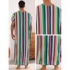 Lars Amadeus Men's V Neck Short Sleeves Color Block Striped Nightshirt - 4 of 4