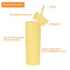 Unique Bargains Skinny Tumbler with Lids and Straws 16 OZ - 3 of 4