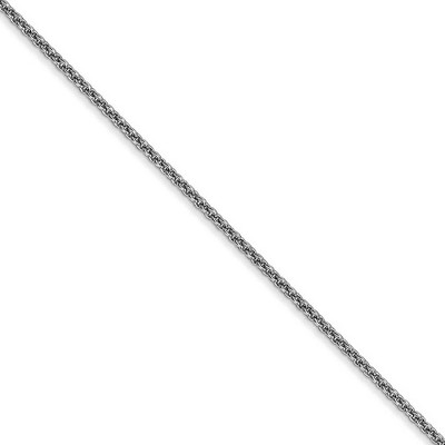Black Bow Jewelry 1.5mm 10k White Gold Solid Cable Chain Necklace